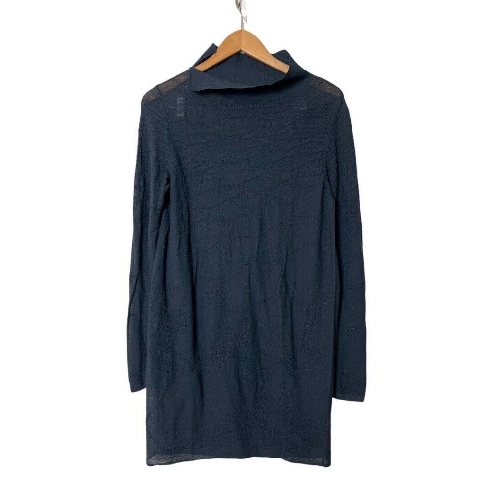 Sarah Pacini Blue Green Wool Blend Sweater Tunic Dress 1 2